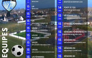 Planning des rencontres du week-end